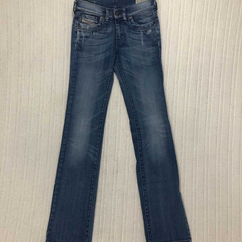 Diesel Ronhoir Jeans Women Size 25x34 Stretch Bootcut Light Wash Denim 008W7 Y2K